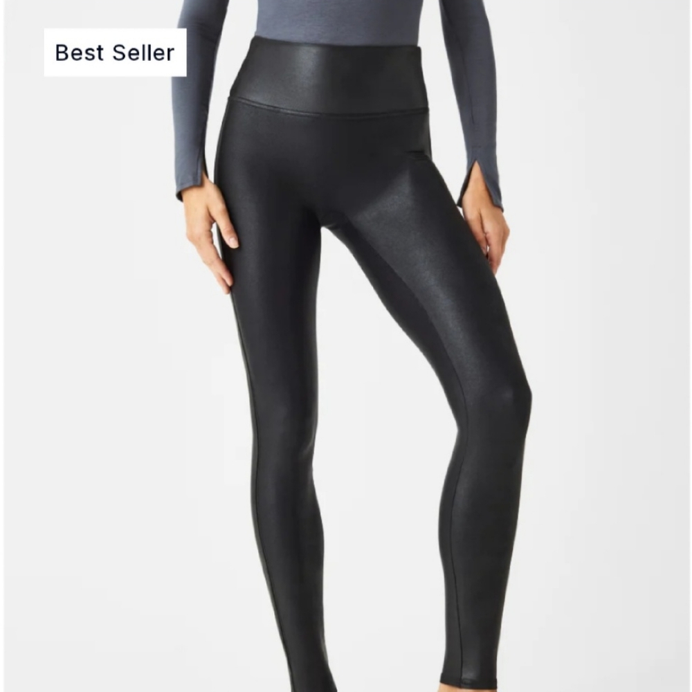 SPANX Faux Leather Leggings, NWOT, Small